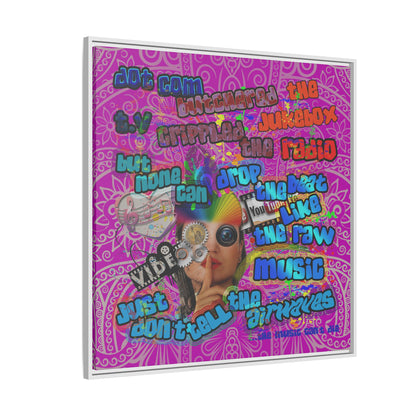 drop the beat - framed canvas art (pink swirl)