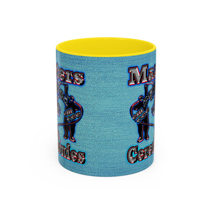 em cee squared - Accent Mug (faded dark blue)