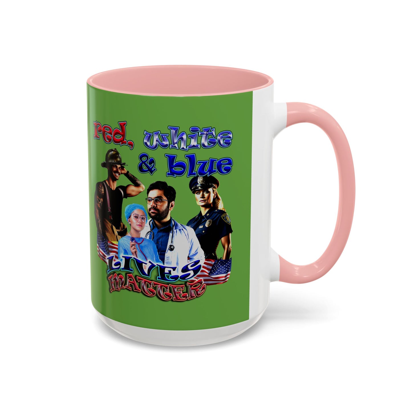 rw&b lives matter - Accent Mug (green)