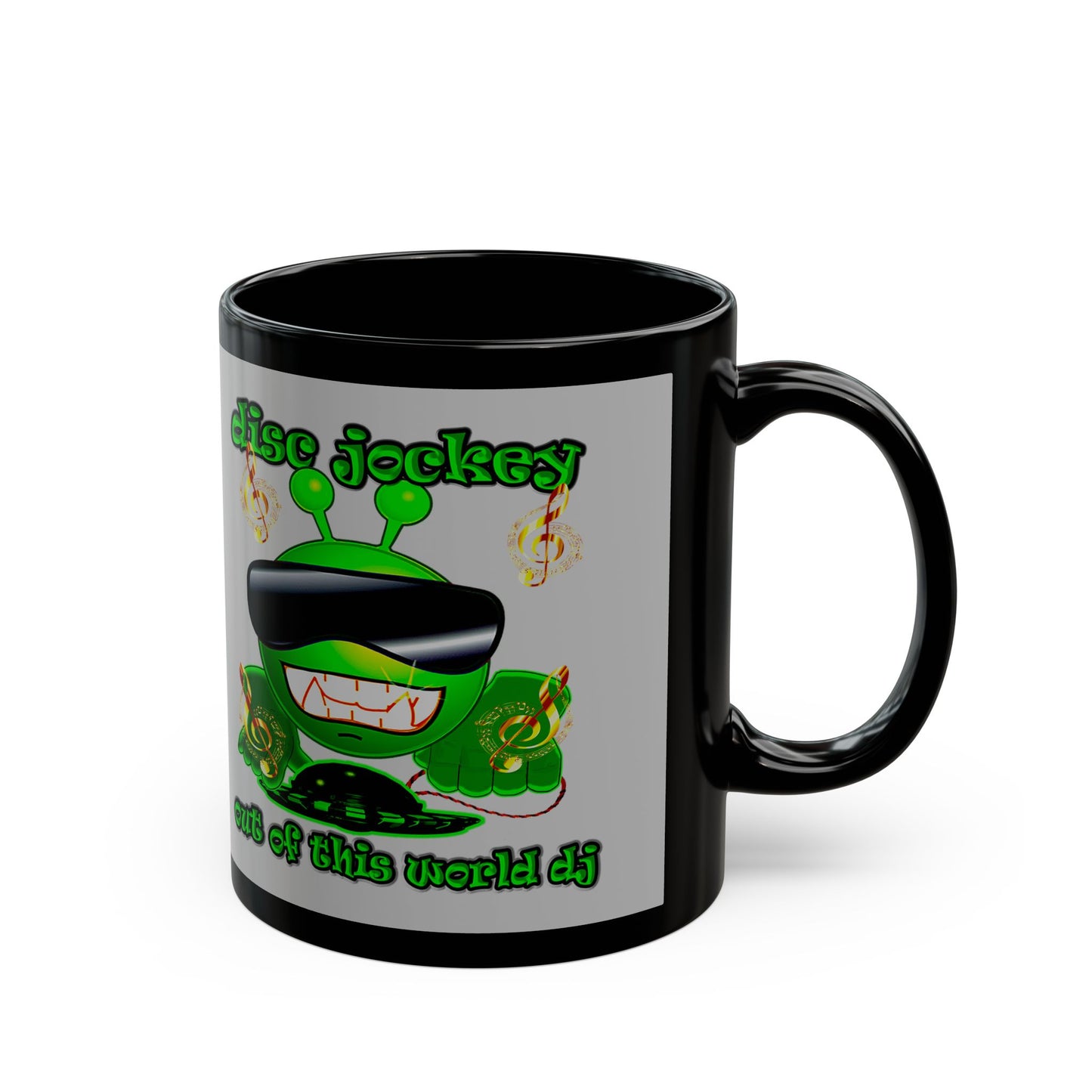 disc jockey - Black Mug (light grey)