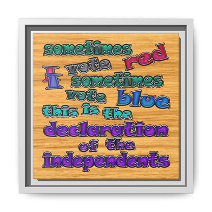declaration of the independents - framed canvas art (butterscotch wood finish)
