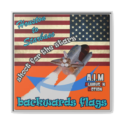 shoot for the stars - framed canvas art (orange)