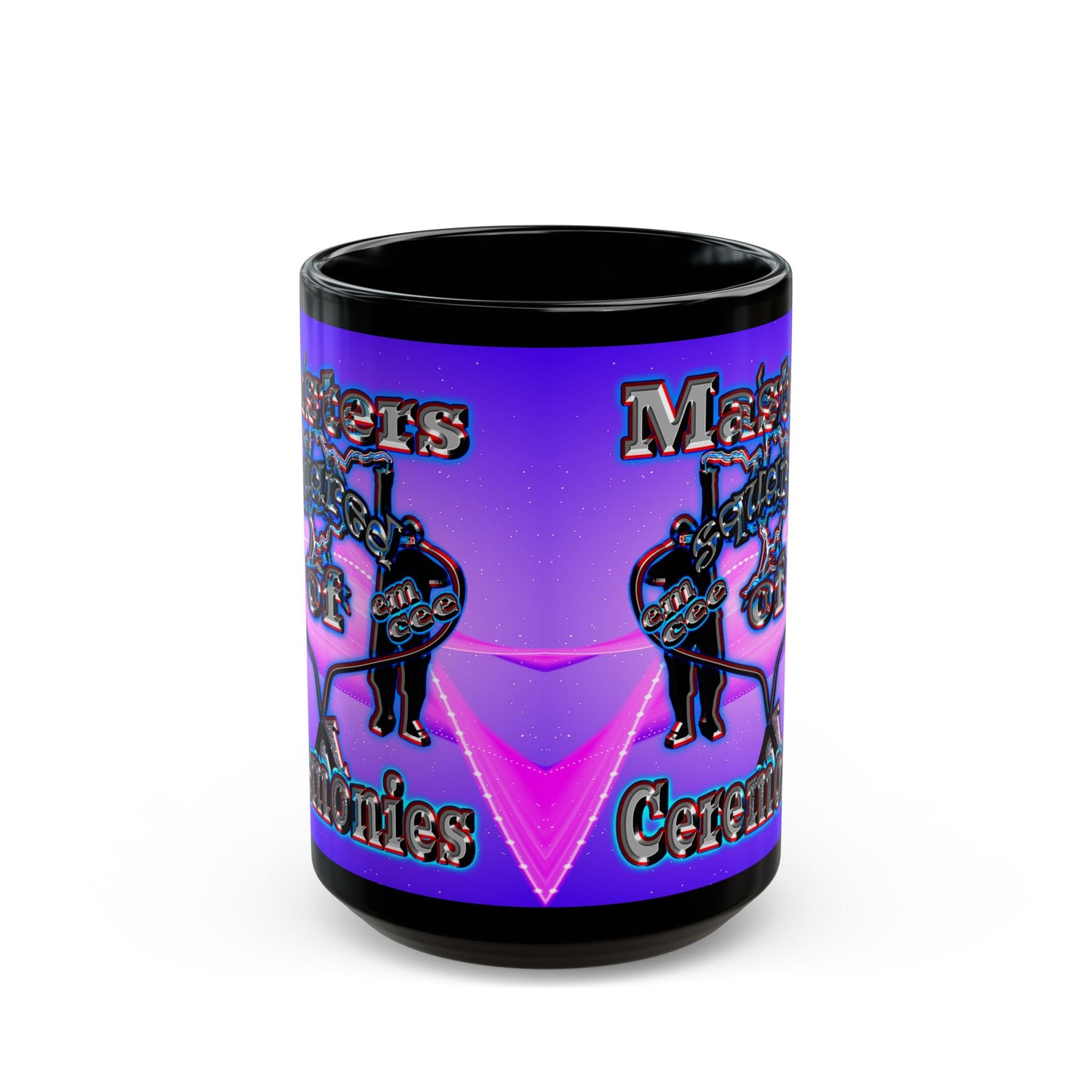 em cee squared - Black Mug (purple-pink wave)