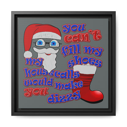 santa's shoes - framed canvas art (dark grey)