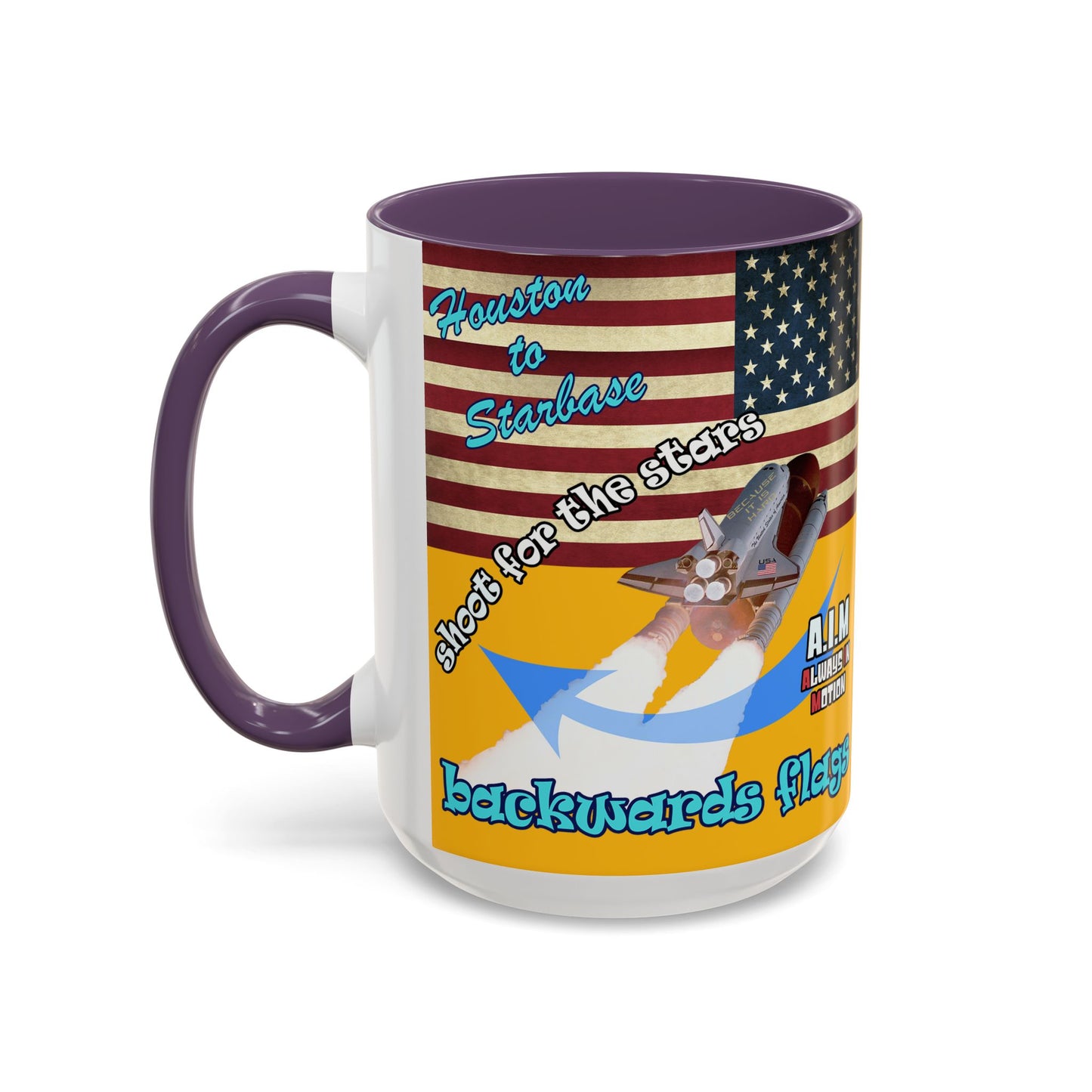 shoot for the stars - Accent Mug (yellow)