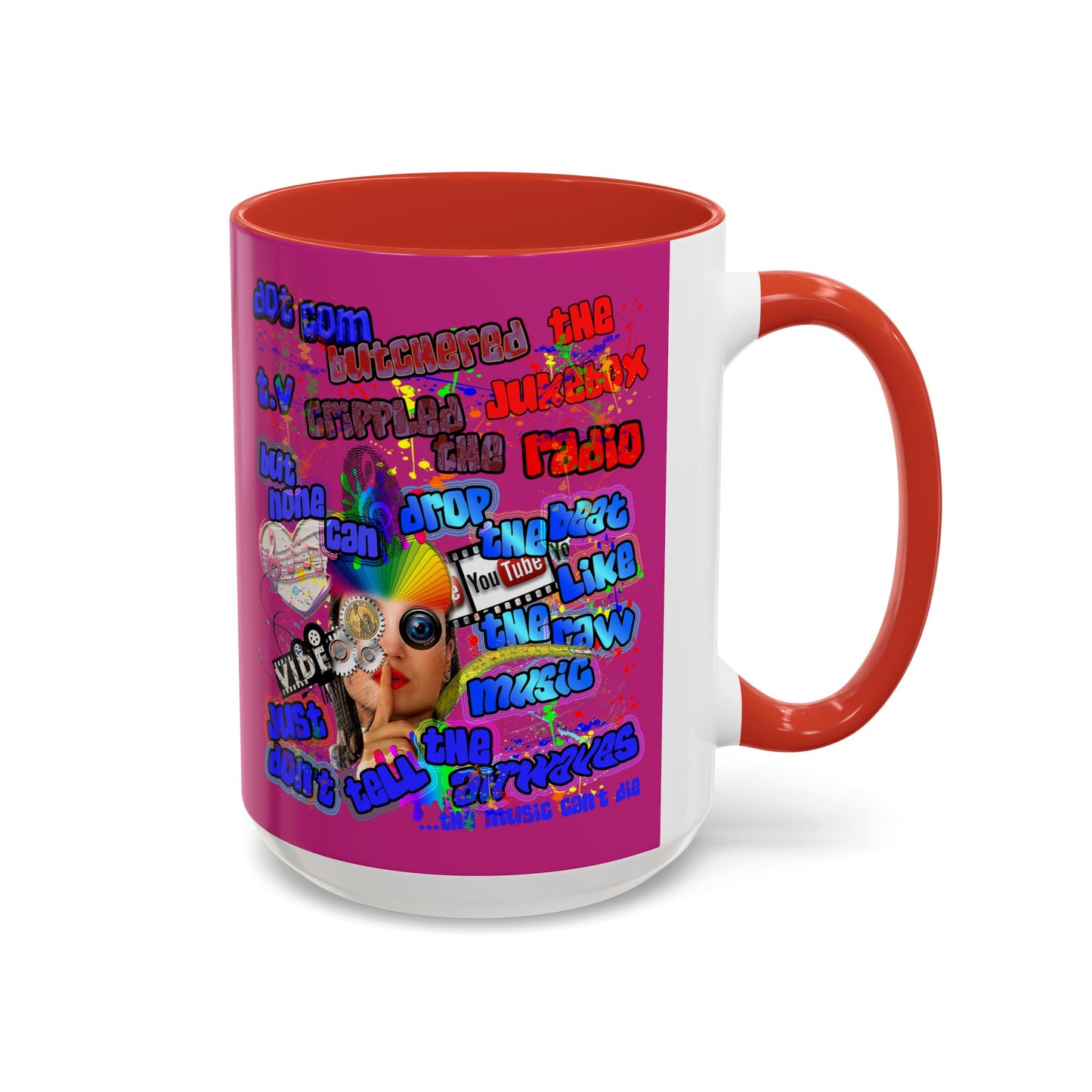 drop the beat - Accent Mug (pink)