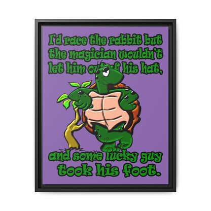 turtle race - framed canvas art (light purple)