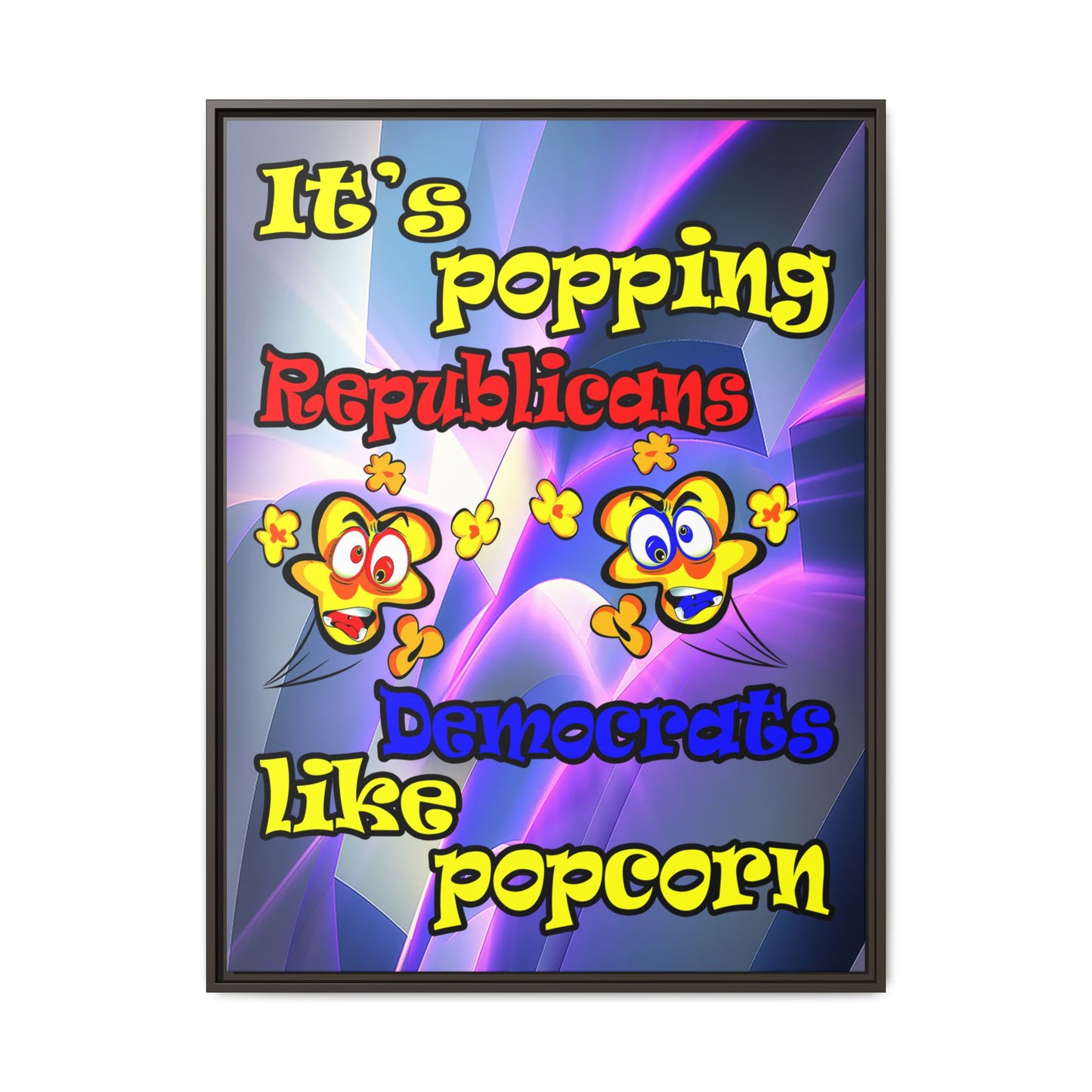 popping like popcorn - framed canvas art (grey-pink wave)