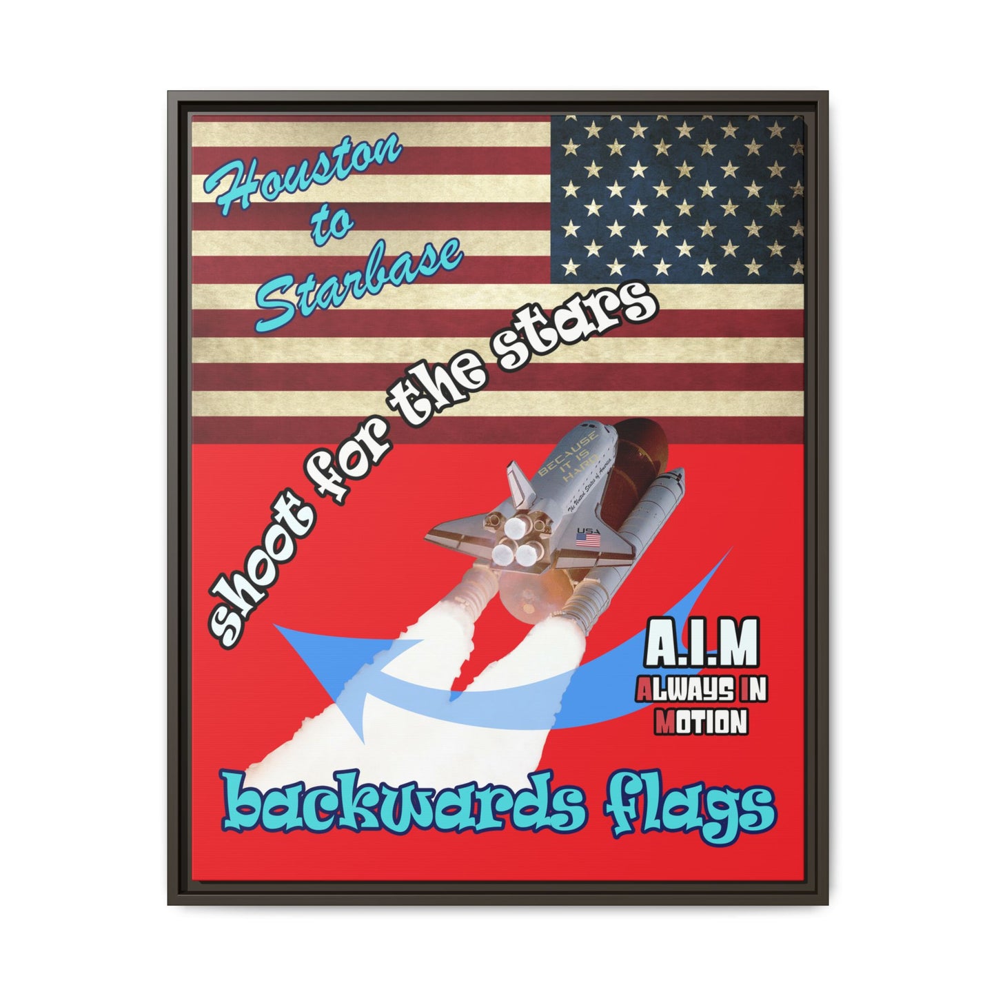 shoot for the stars - framed canvas art (red)