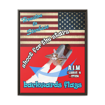 shoot for the stars - framed canvas art (red)
