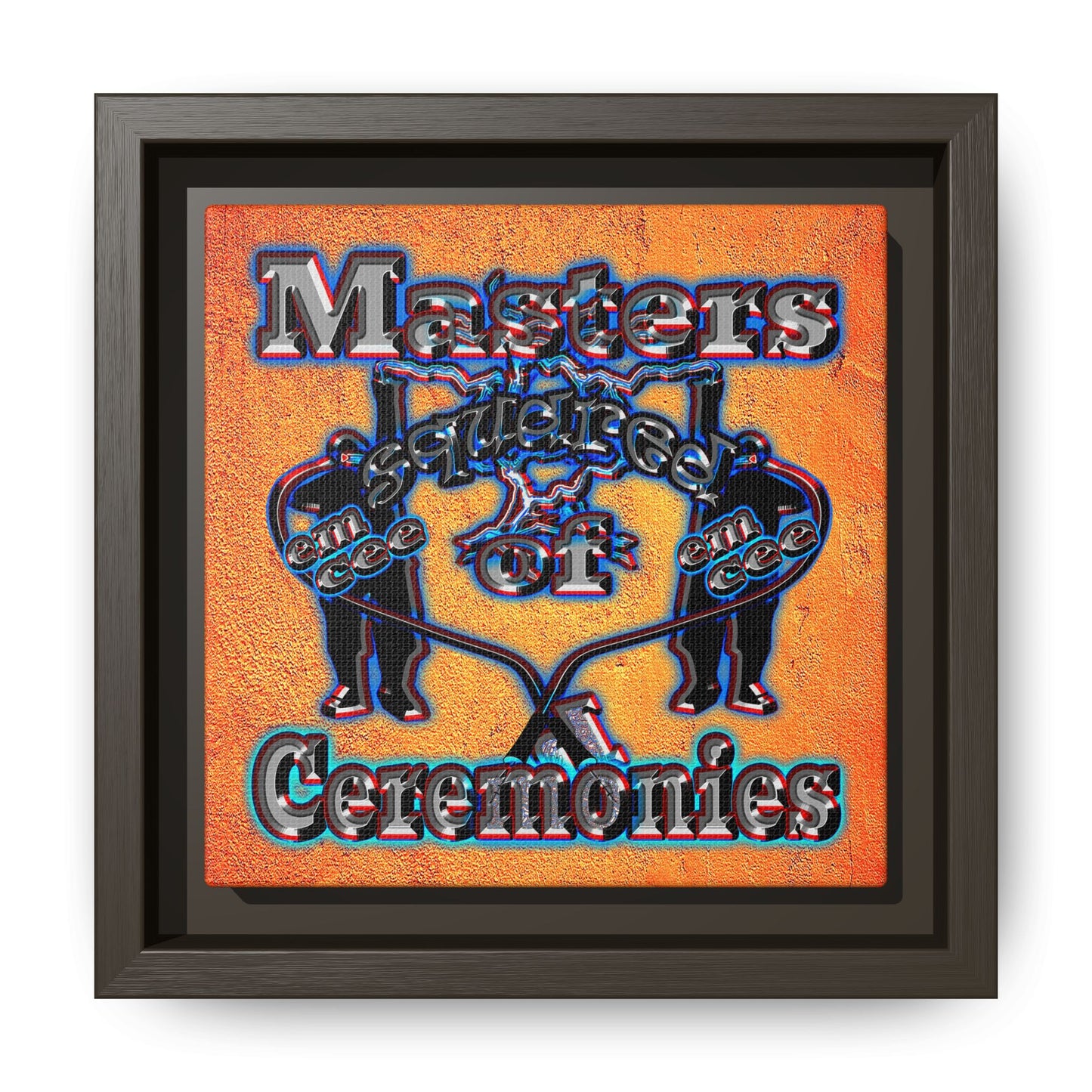 em cee squared - framed canvas art (burnt orange)