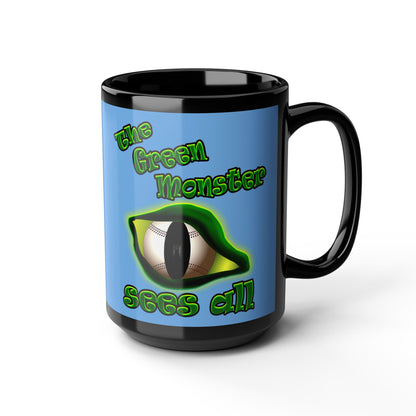 green monster - Black Mug (light blue)