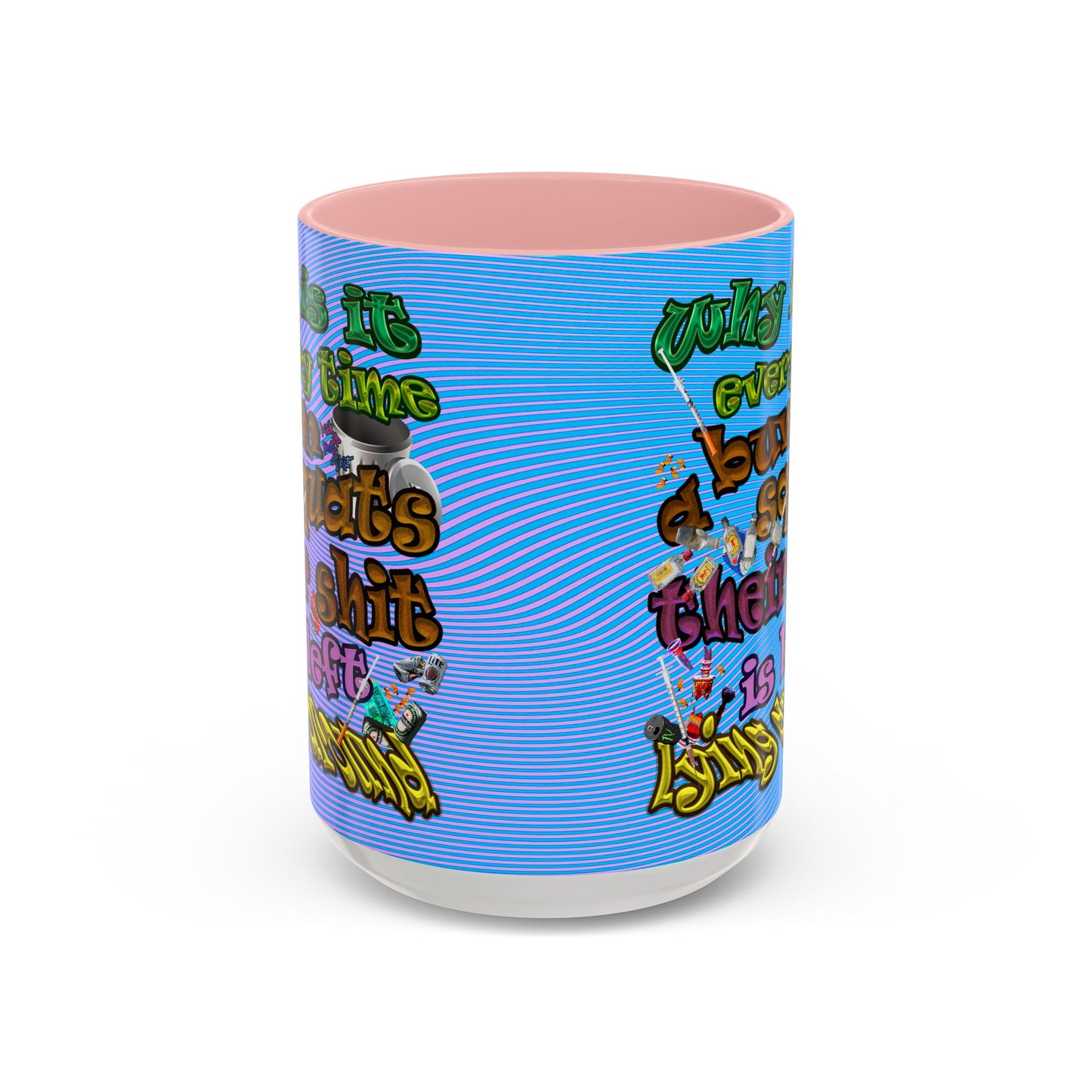 the bum's shit - Accent Mug (light blue-purple wave)
