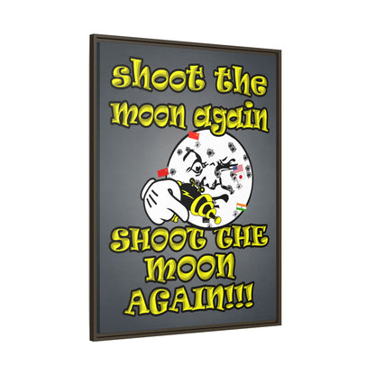 shoot the moon again - framed canvas art (grey-light grey)
