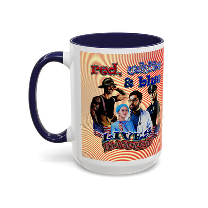 rw&b lives matter - Accent Mug (yellow-orange wave)