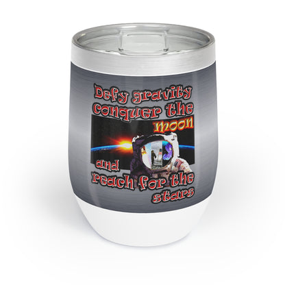 defy conquer reach - Chill Wine Tumbler (brushed nickel)