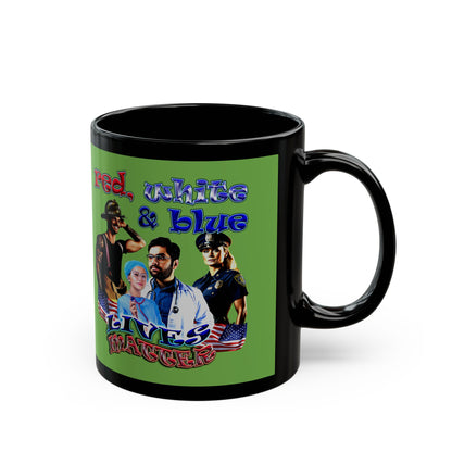 rw&b lives matter - Black Mug (green)