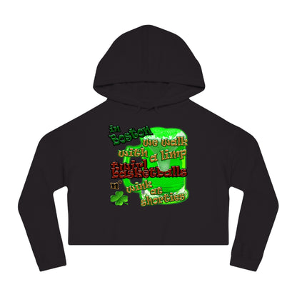 celtics logo - Women’s Cropped Hooded Sweatshirt