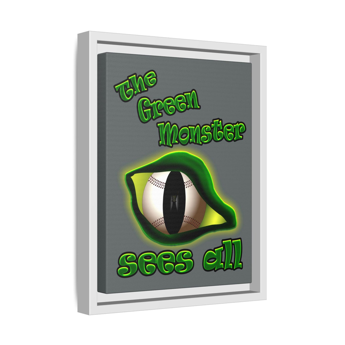 green monster - framed canvas art (dark grey)