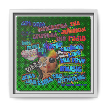 drop the beat - framed canvas art (logo green)