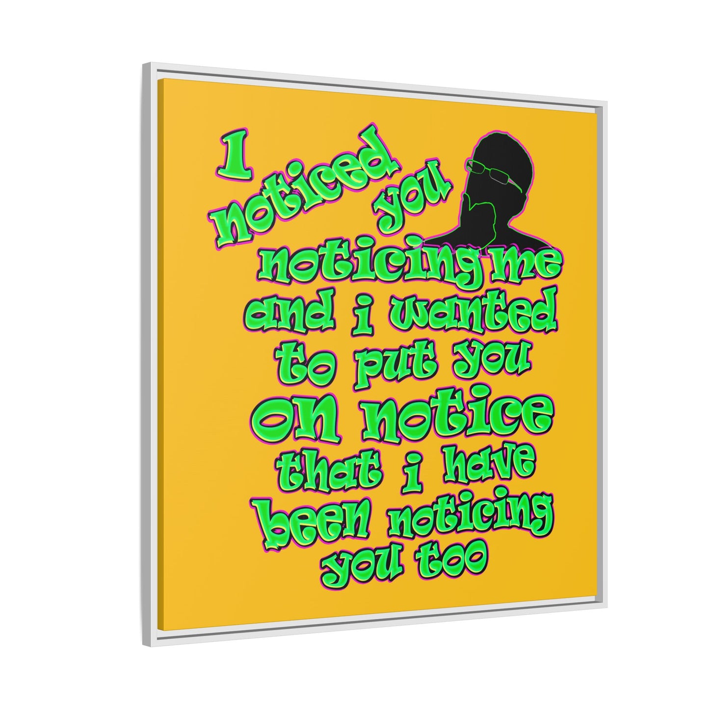noticed you noticing - framed canvas art (yellow)