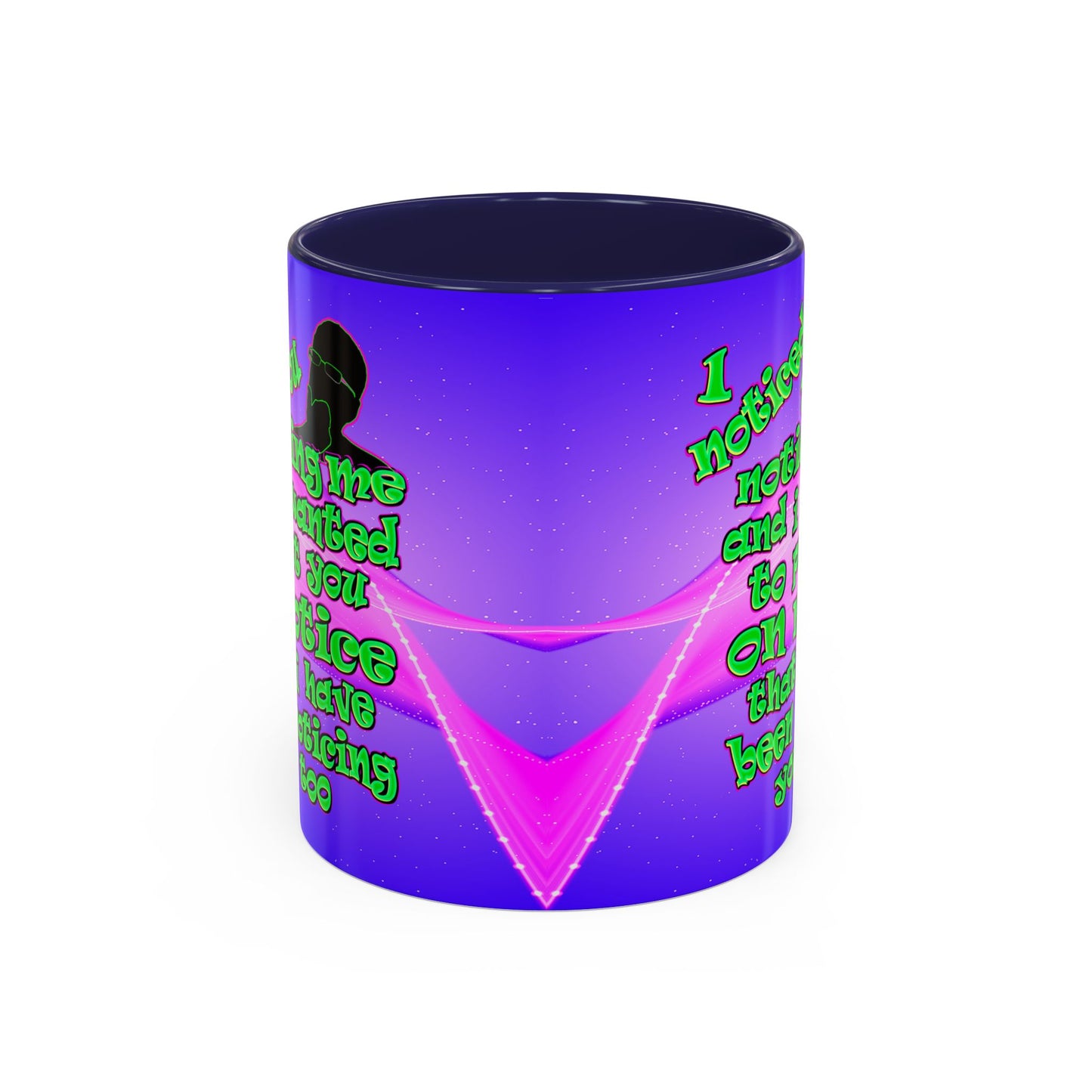 noticed you noticing - Accent Mug (purple-pink wave)