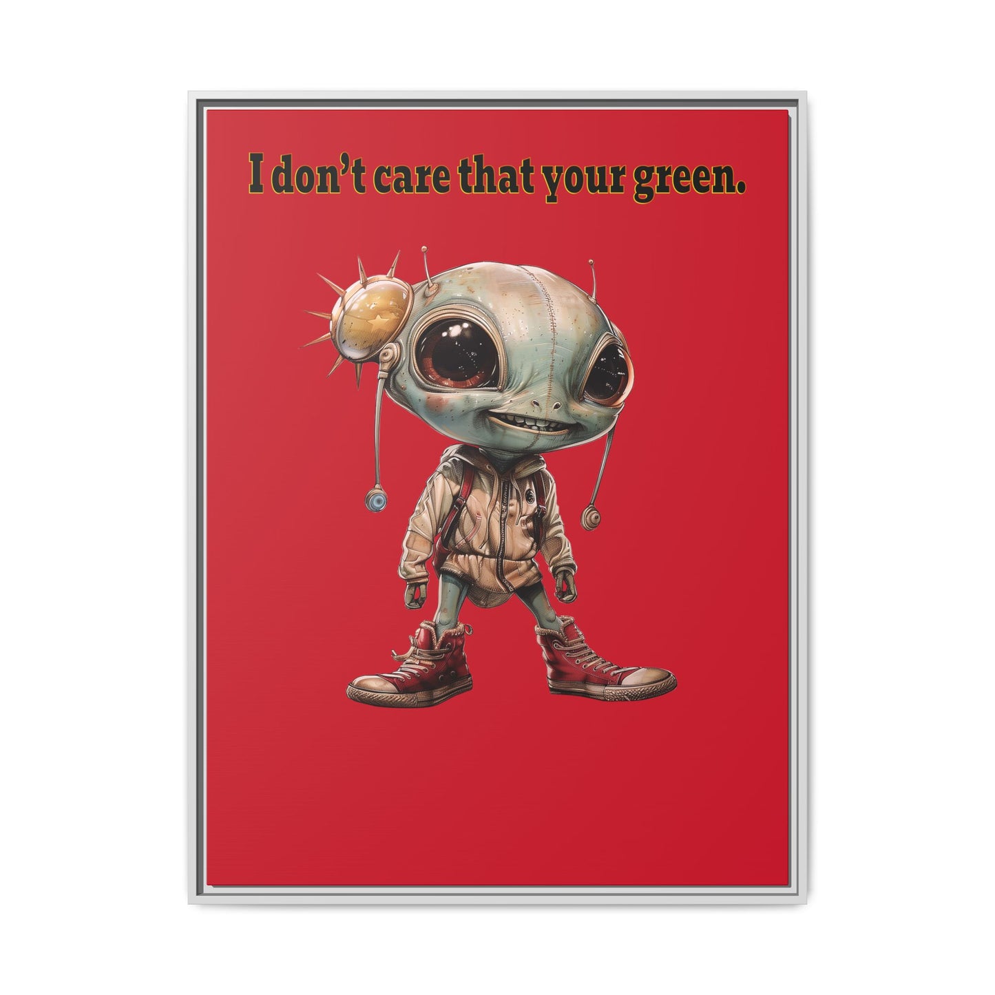 I don't care that your green - framed canvas art (dark red)