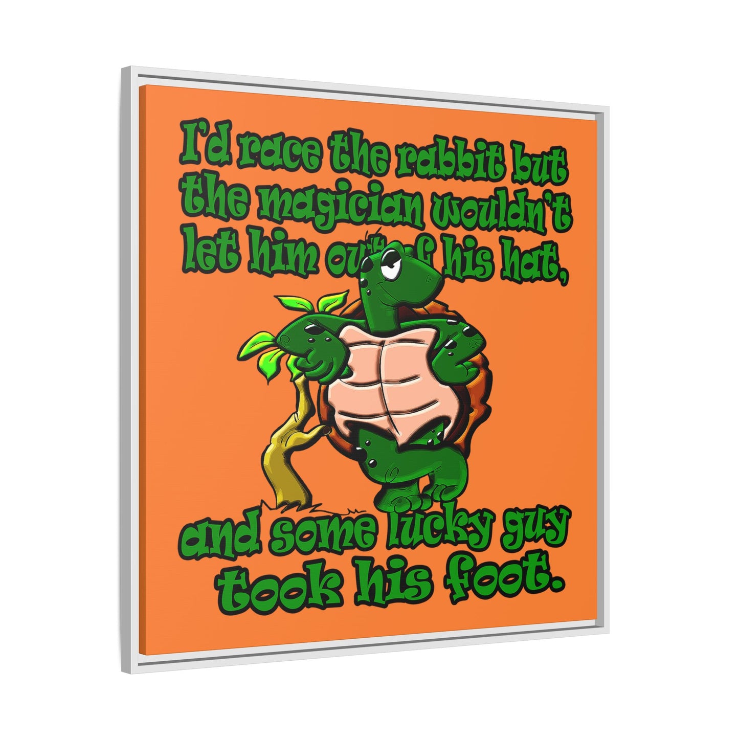 turtle race - framed canvas art (crusta)