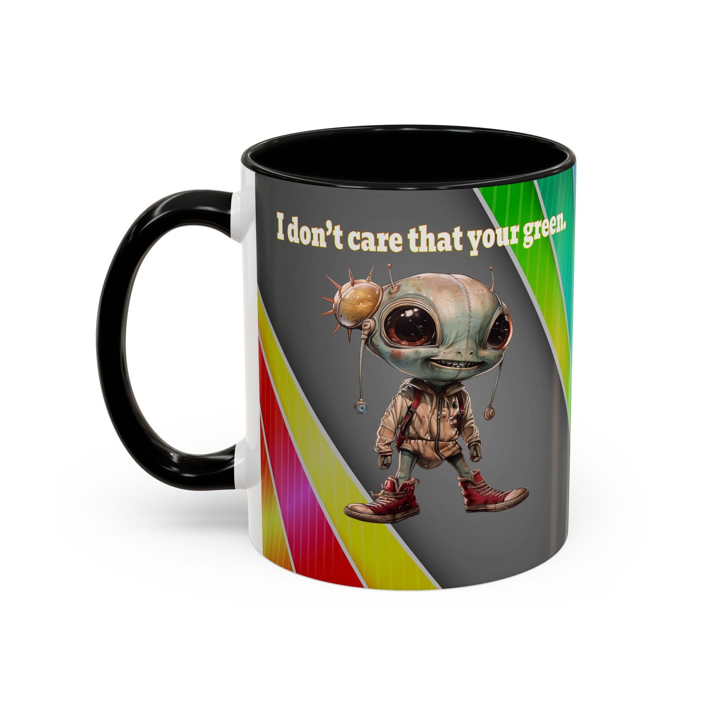 I don't care that your grey - Accent Mug (rainbow split)