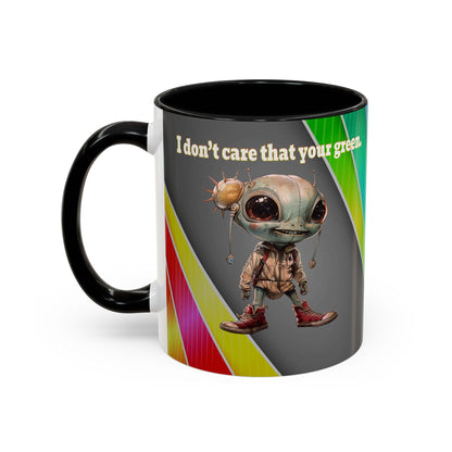 I don't care that your grey - Accent Mug (rainbow split)