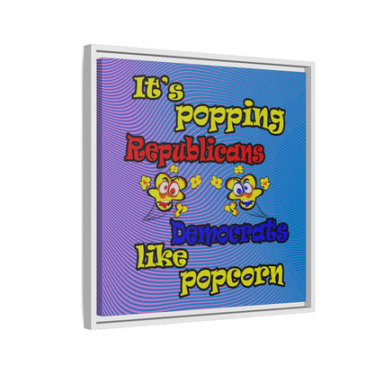 popping like popcorn - framed canvas art (light blue-purple wave)