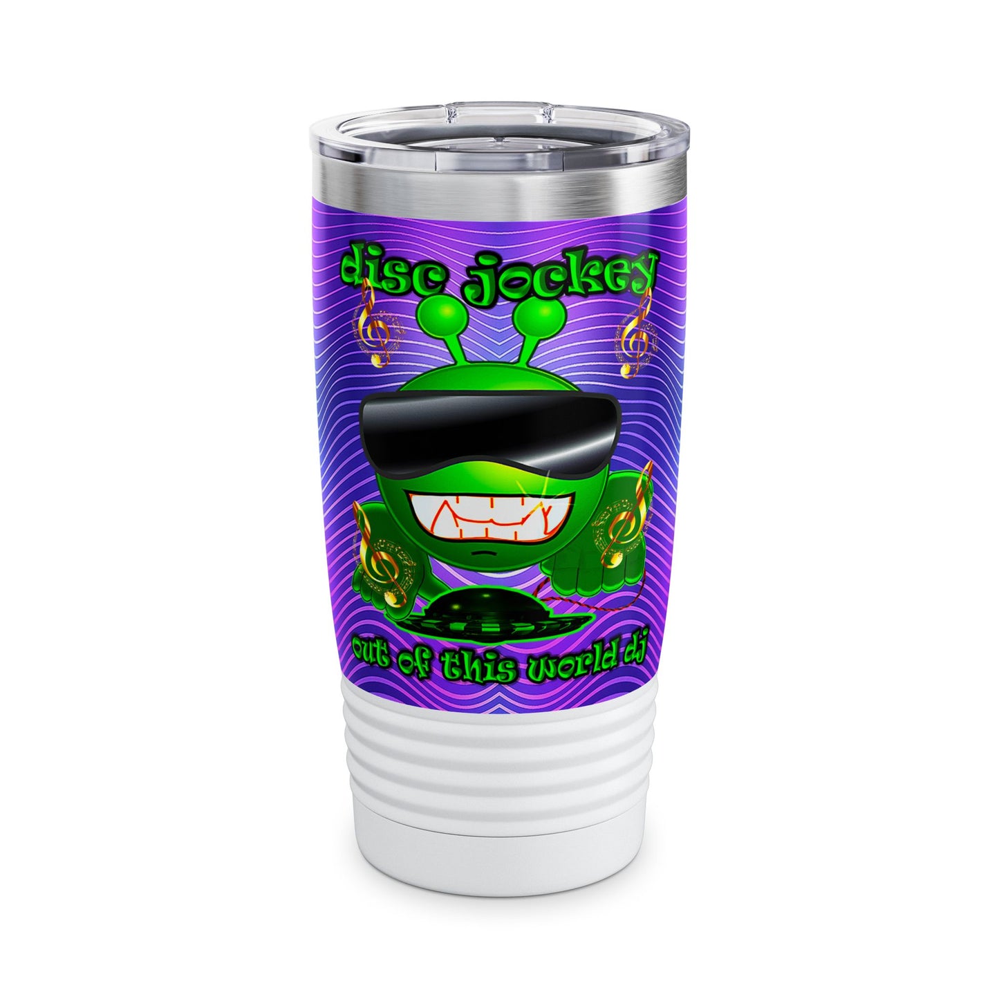 disc jockey - Ringneck Tumbler, 20oz (purple wave)