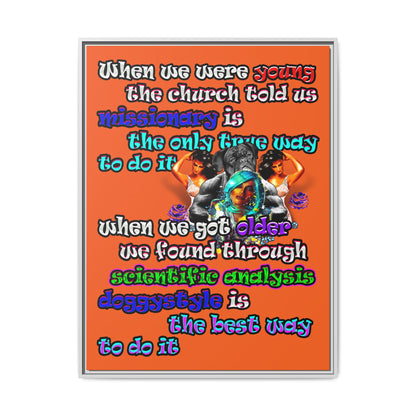 doggystyle - framed canvas art (orange)