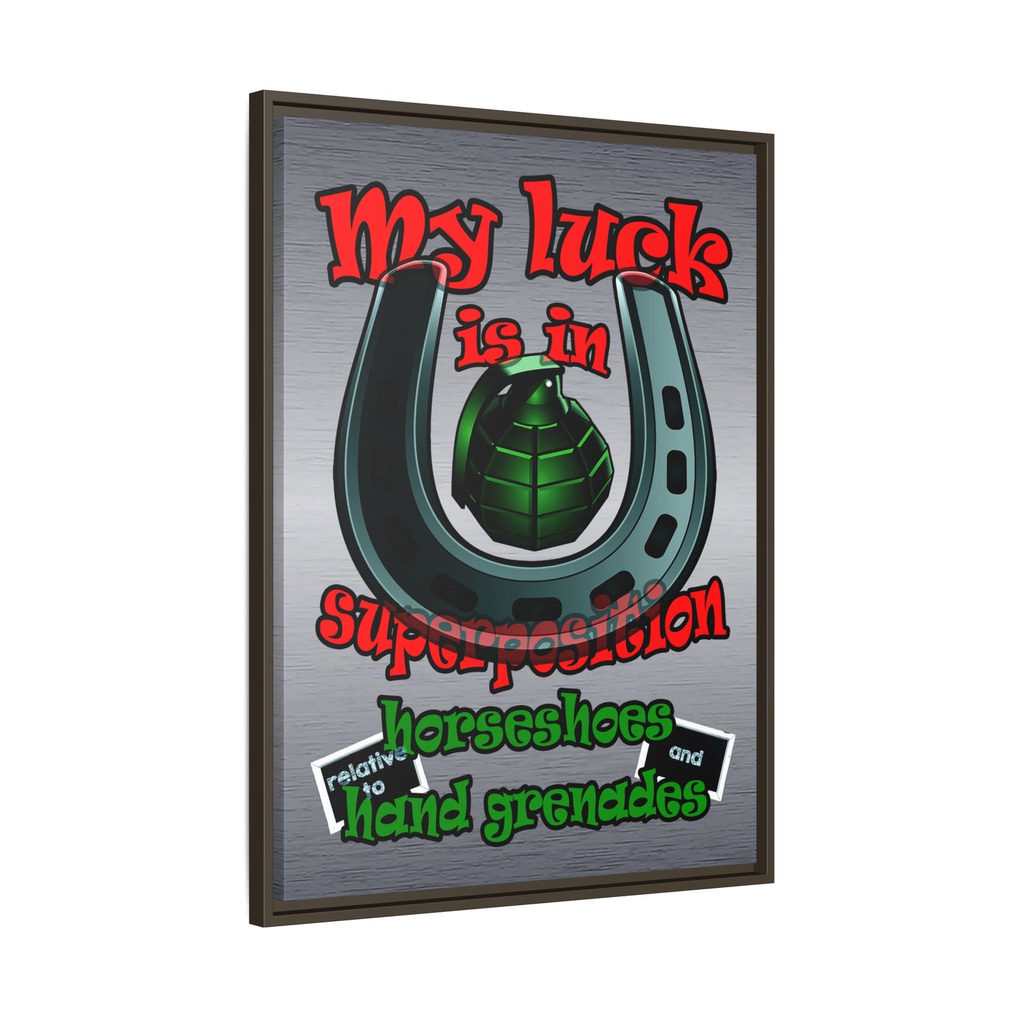 my luck - framed canvas art (brushed nickel)
