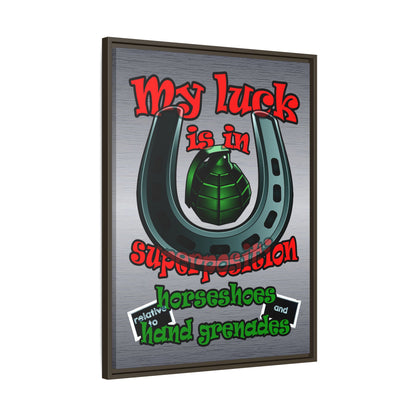 my luck - framed canvas art (brushed nickel)