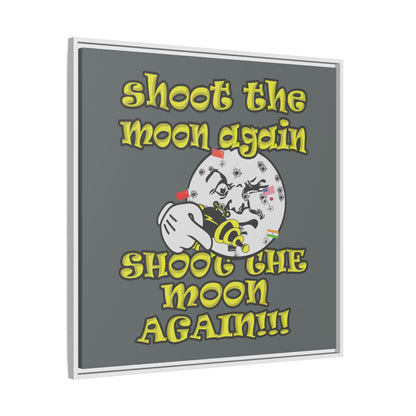 shoot the moon again - framed canvas art (dark grey)