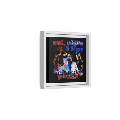 rw&b lives matter - framed canvas art (black)