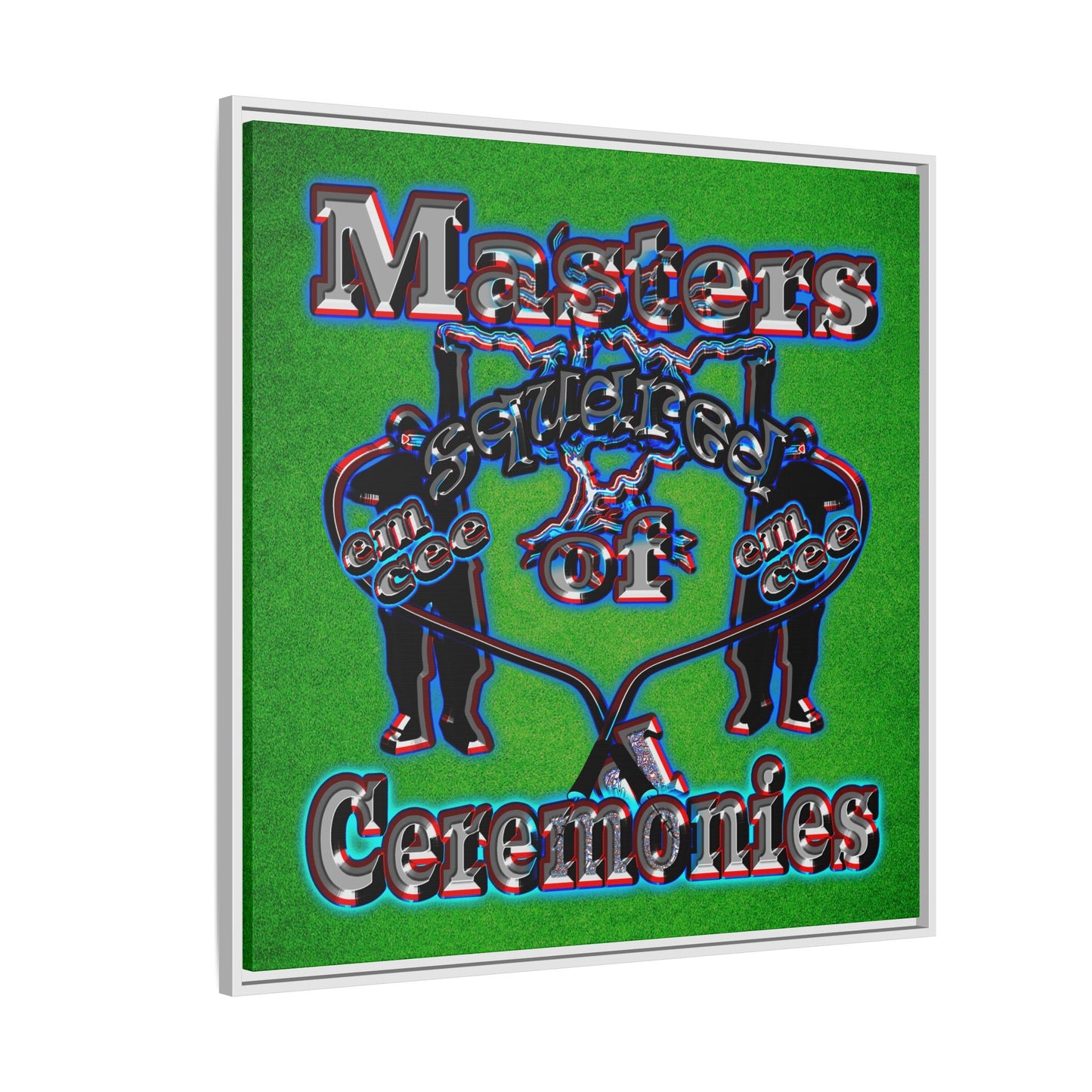 em cee squared - framed canvas art (green turf)