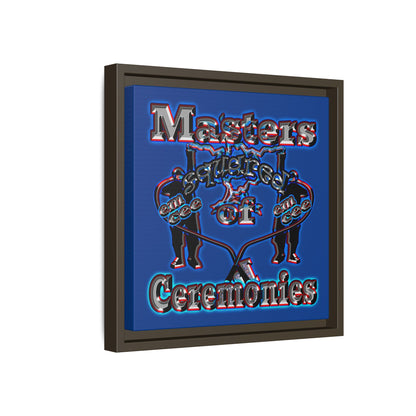 em cee squared - framed canvas art (dark blue)