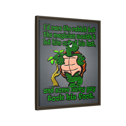 turtle race - framed canvas art (grey-light grey)