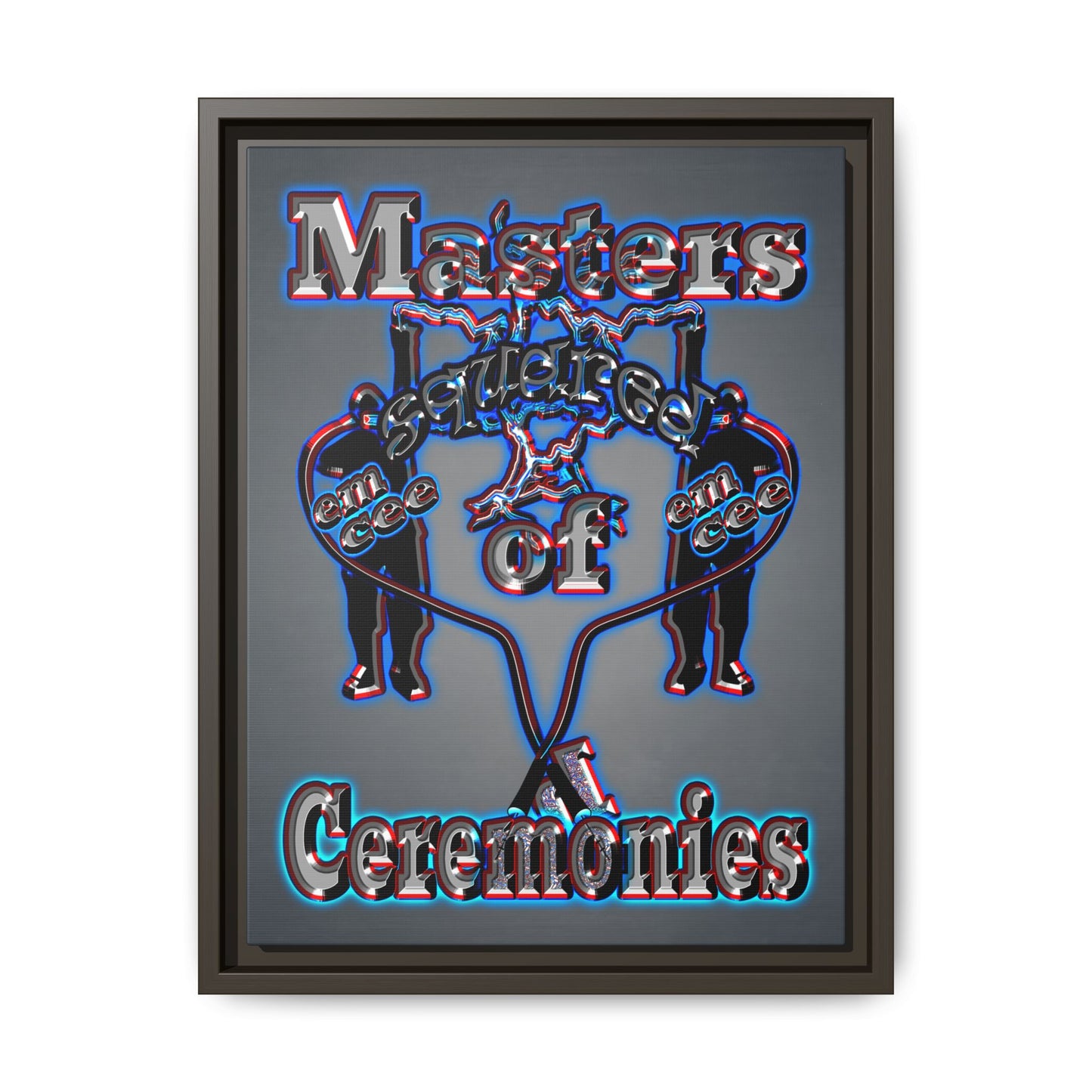 em cee squared - framed canvas art (grey-light grey)