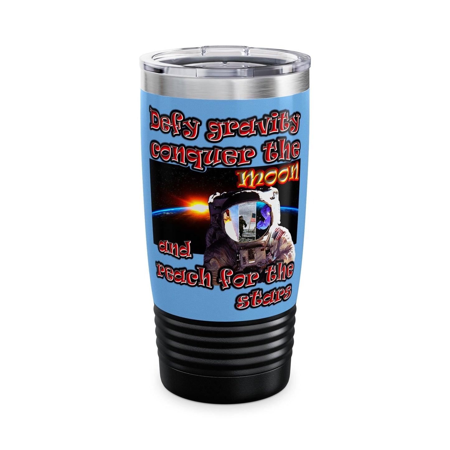defy conquer reach - Ringneck Tumbler, 20oz (light blue)