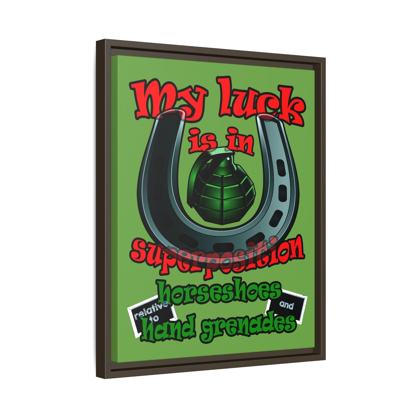 my luck - framed canvas art (green)