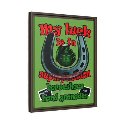 my luck - framed canvas art (green)