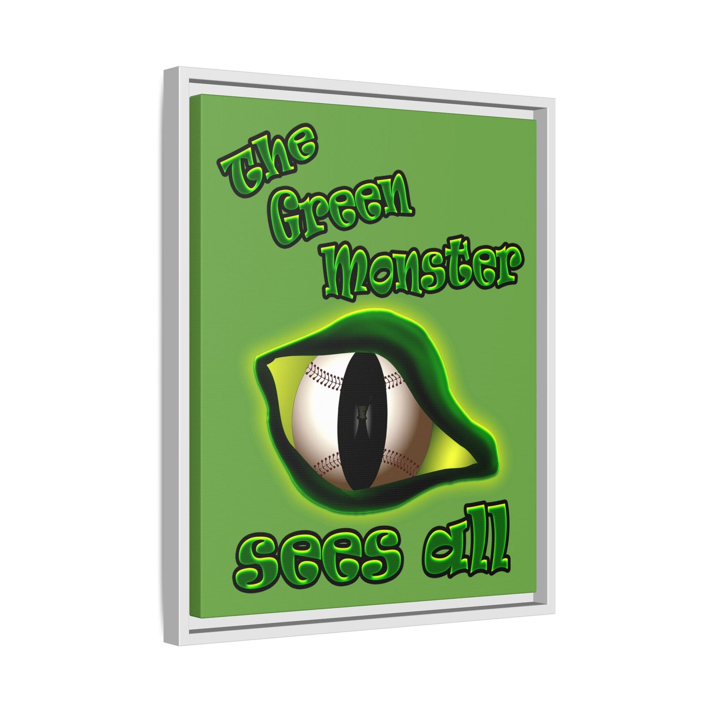 green monster - framed canvas art (green)