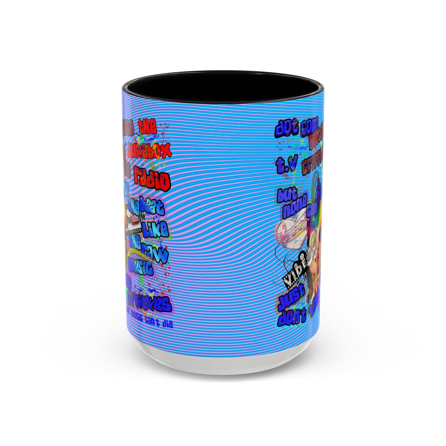 drop the beat - Accent Mug (light blue-purple wave)