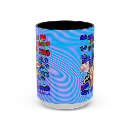 drop the beat - Accent Mug (light blue-purple wave)