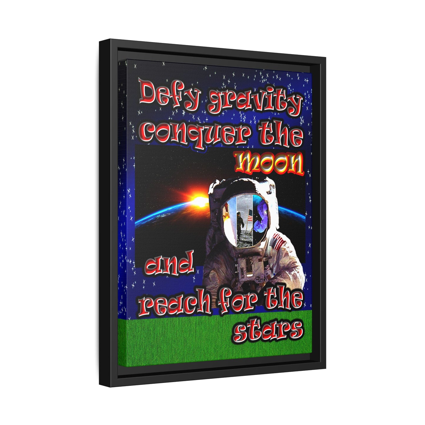 defy conquer reach - framed canvas art ('snoops' background)