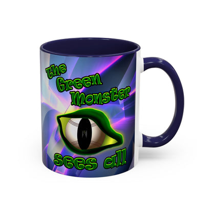 green monster - Accent Mug (grey-pink wave)