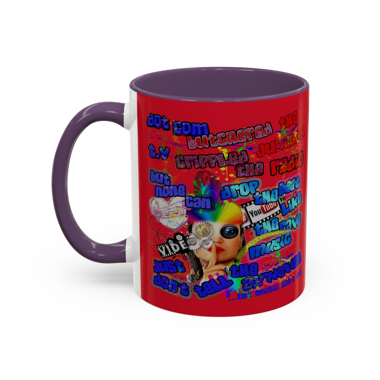 drop the beat - Accent Mug (dark red)